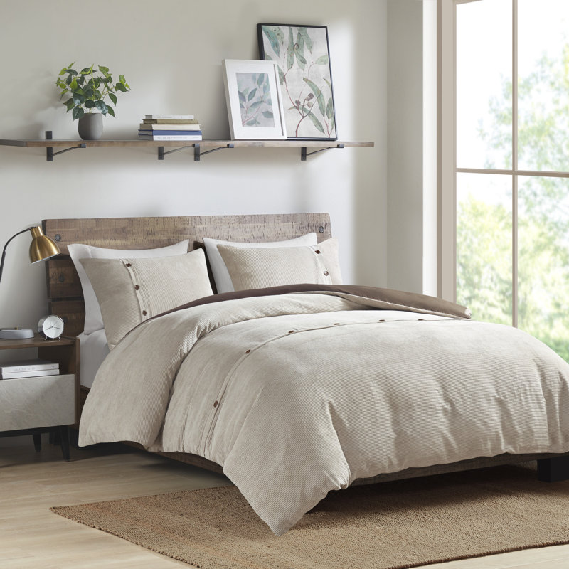 Wade Logan® Arlisha 3 Piece Corduroy Duvet Cover Set & Reviews Wayfair